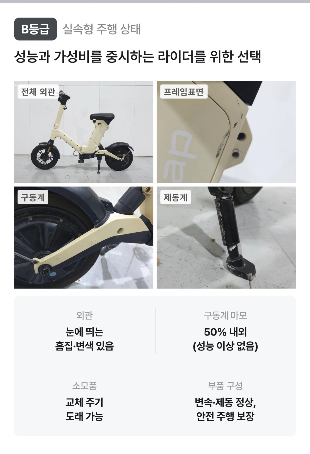 B등급 실속형 주행 상태 안내