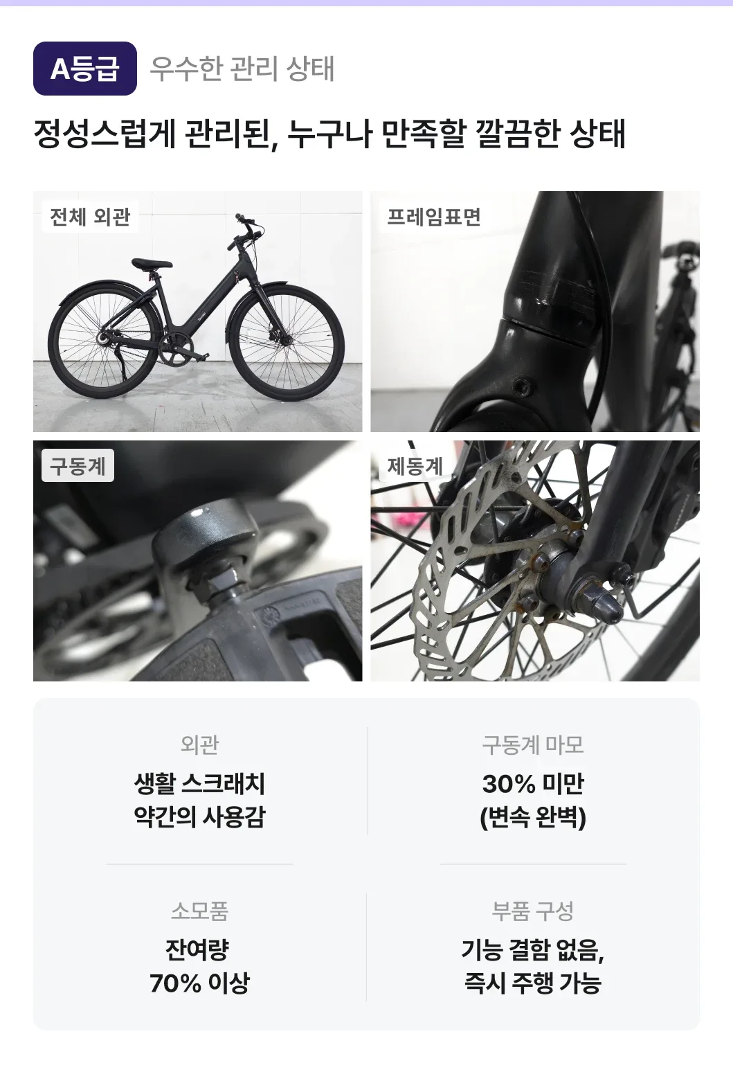 A등급 우수한 관리 상태 안내